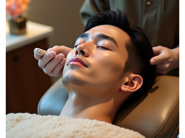 男性向けフェイシャルSPAの様子